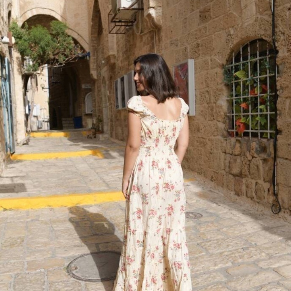 AMAYA Romantic Long Floral Cotton Dress S/M - Picture 4 of 16
